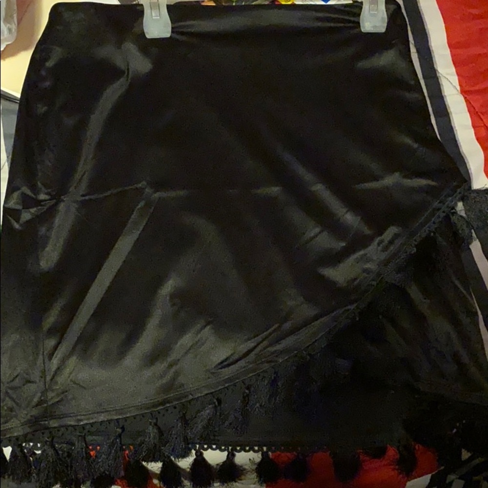 Satin mini skirt